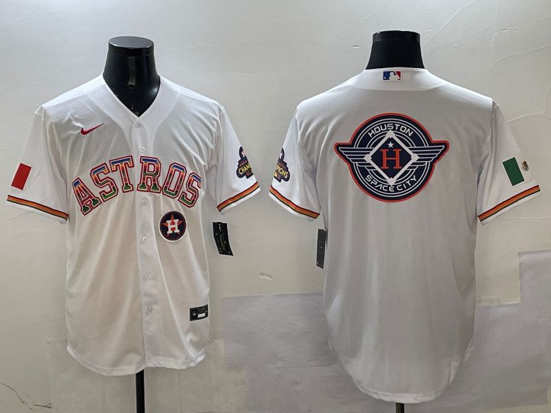 Men Houston Astros Blank White Mexico 2025 Nike MLB Jersey style 3->youth mlb jersey->Youth Jersey